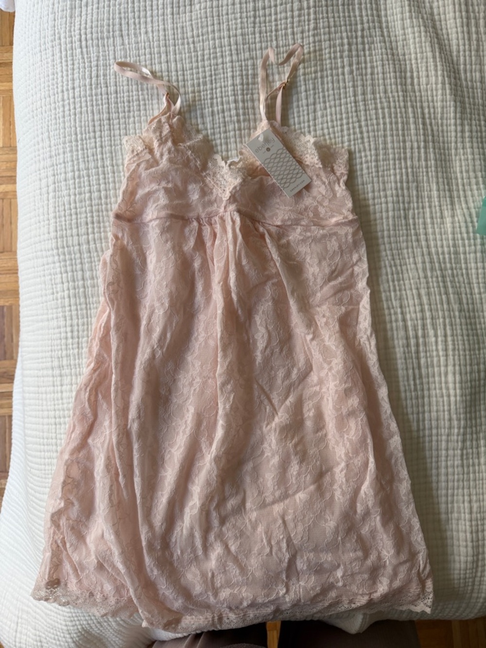 Lace Nightgown in Light Blush Pink